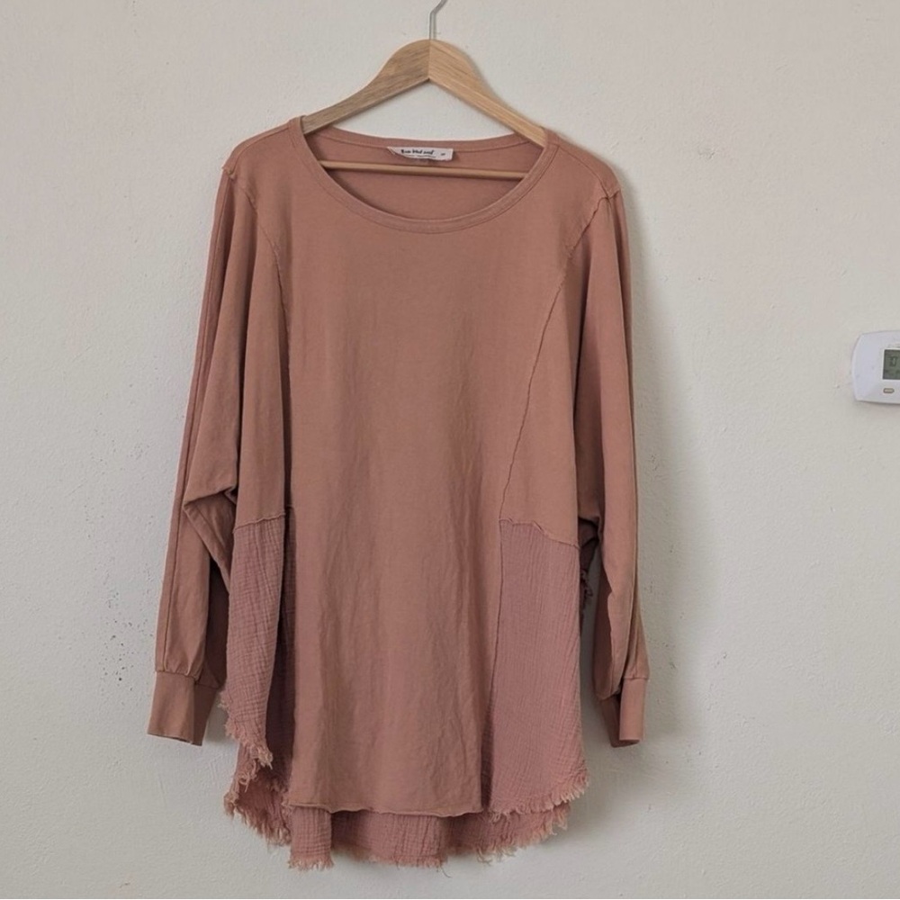 Three Bird Nest Mauve Layered Long Sleeve Top